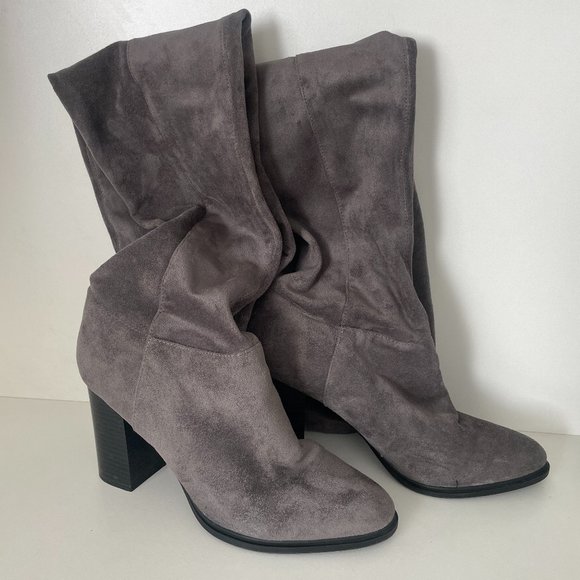 LIPSTIK Tizzy Over-the-Knee Boot in Grey (Hello Molly) SZ 9 BUT FITS LIKE 8~8.5 - Picture 2 of 9